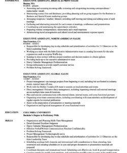 sales executive assistant resume samples  velvet jobs executive assistant job description template