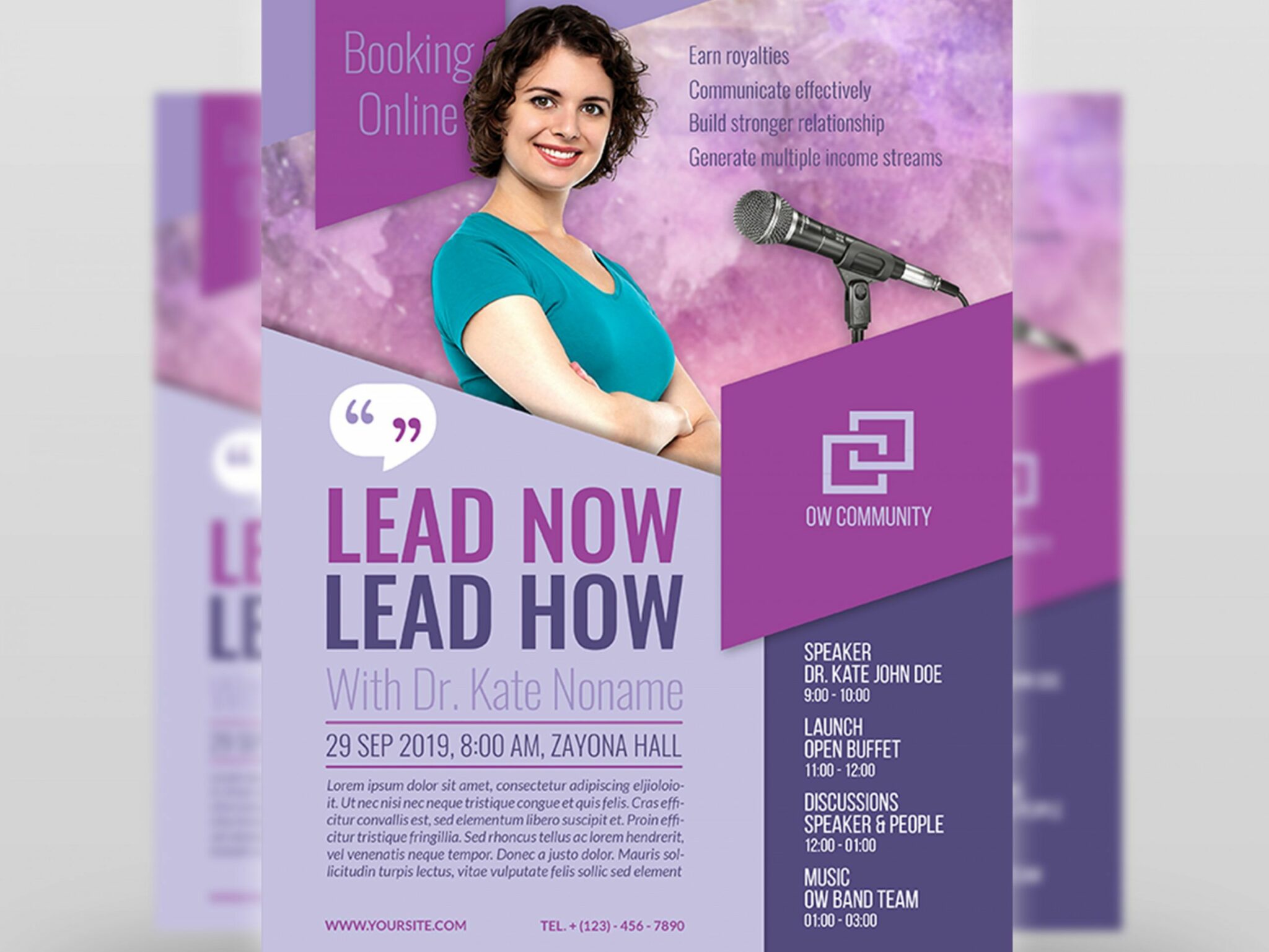 Seminar Flyer Template By Owpictures On Dribbble Motivational Speaker