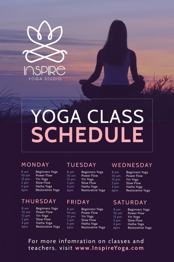 stunning yoga class schedule poster template yoga class flyer template doc