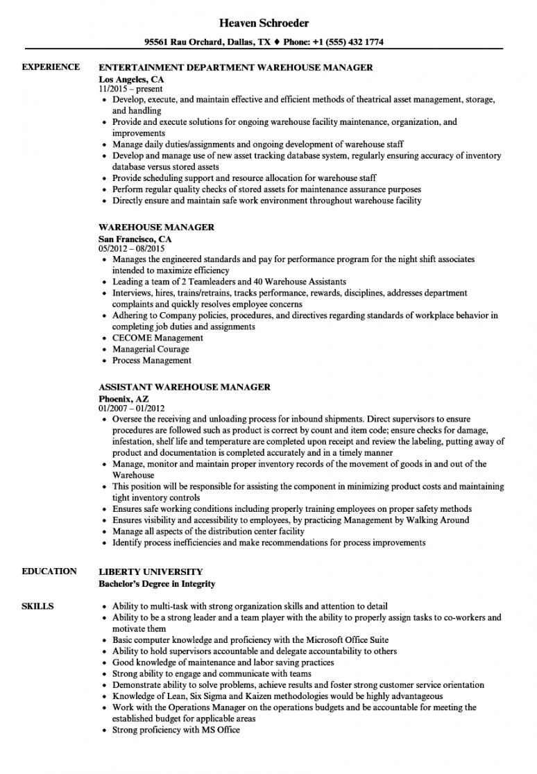 warehouse manager resume samples  velvet jobs warehouse manager job description template pdf