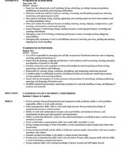 warehouse supervisor resume samples  velvet jobs warehouse manager job description template