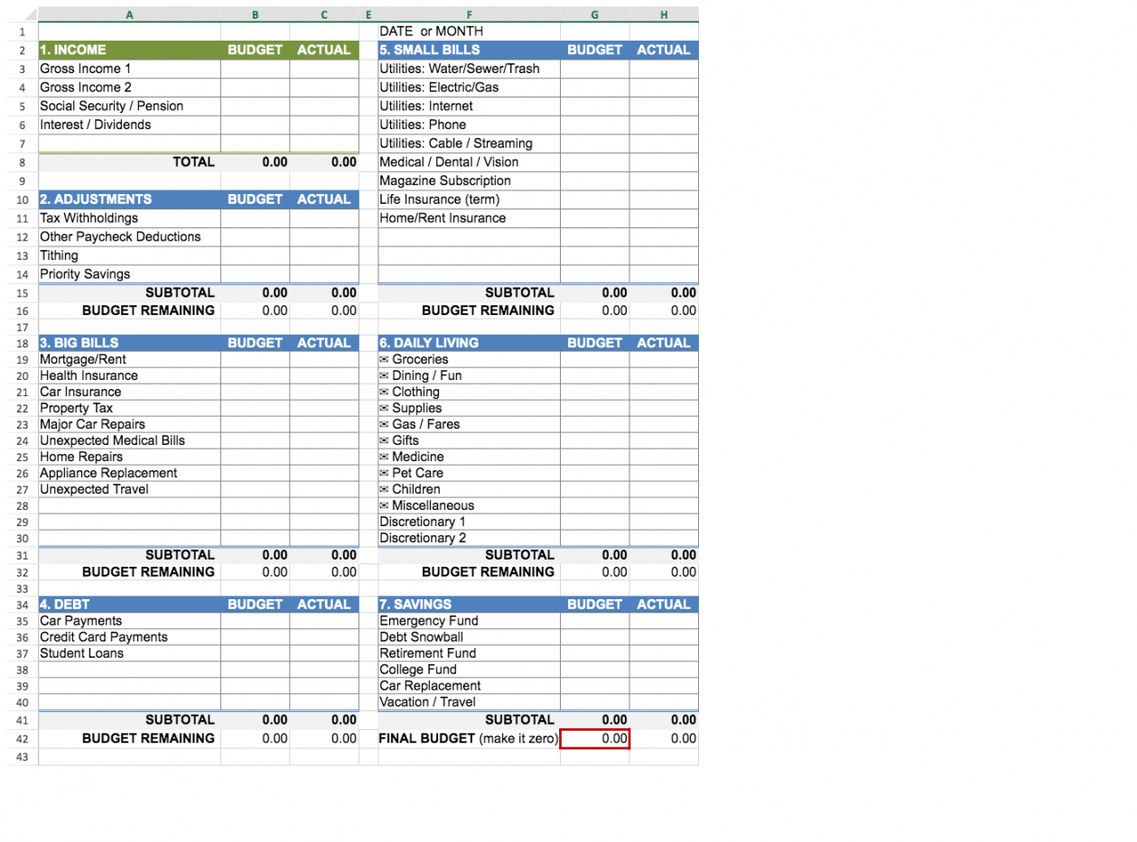 excel budget template