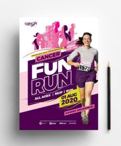 a4 cancer fun run advertisement template in psd ai &amp;amp; vector fun run flyer template and sample