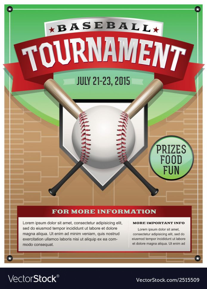 baseball tournament flyer royalty free vector image baseball tournament flyer template and sample