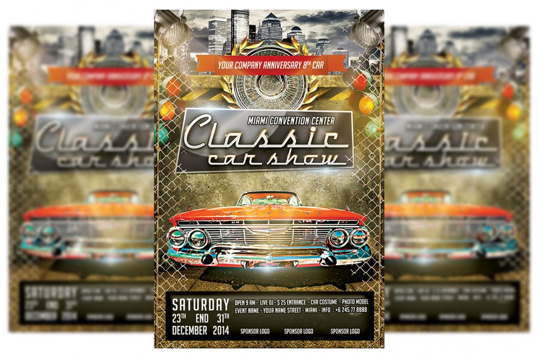 classic car show flyer 4 classic car show flyer template and sample