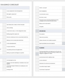 editable free due diligence templates and checklists  smartsheet due diligence checklist template excel