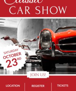 free classic car show poster template  mycreativeshop classic car show flyer template