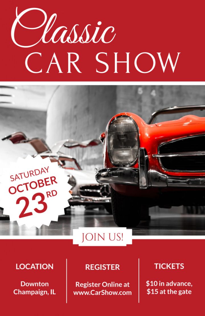 free classic car show poster template  mycreativeshop classic car show flyer template
