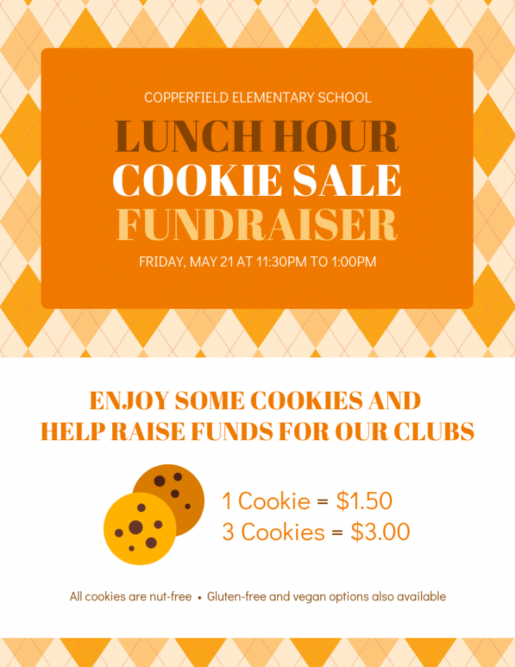 free cookie sale school fundraiser event flyer template school event flyer template
