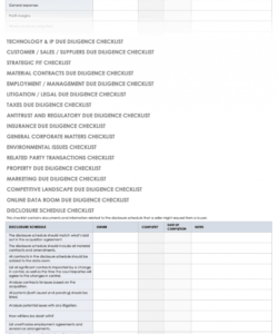 free free due diligence templates and checklists  smartsheet due diligence checklist template examples