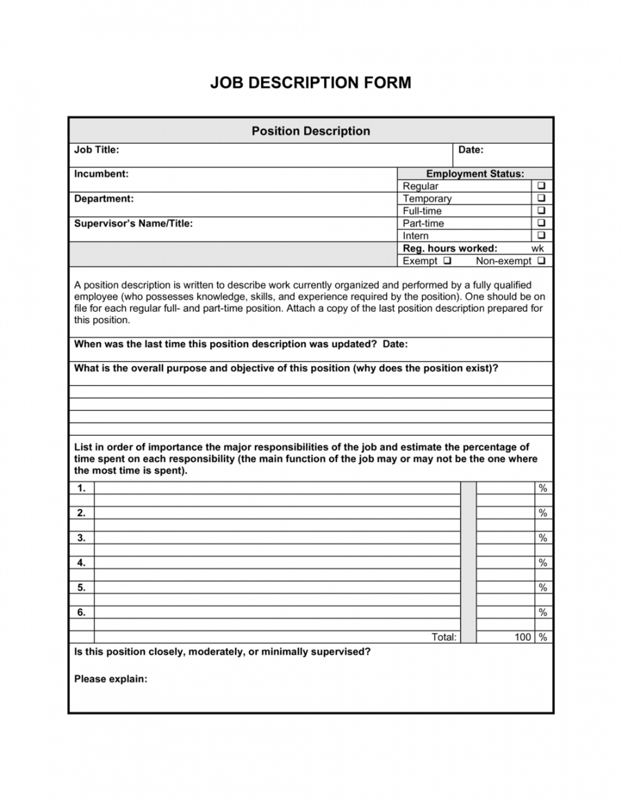 free job description form template  by businessinabox™ it job description template doc