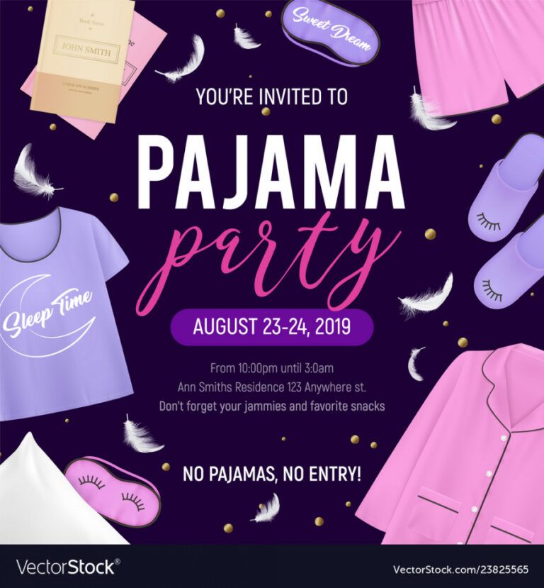free-pajama-party-poster-royalty-free-vector-image-vectorstock-pajama