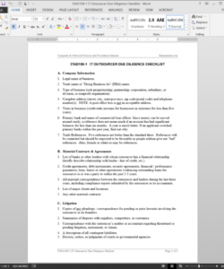 printable it outsource due diligence checklist template  itad1091 due diligence checklist template pdf