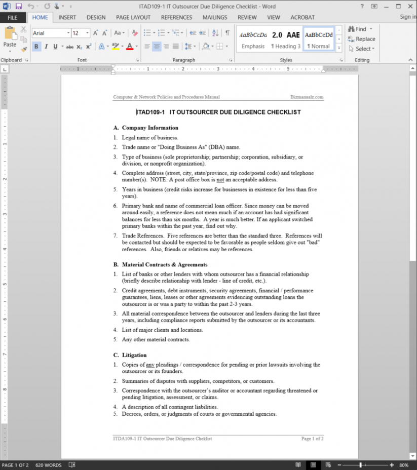 printable it outsource due diligence checklist template  itad1091 due diligence checklist template pdf