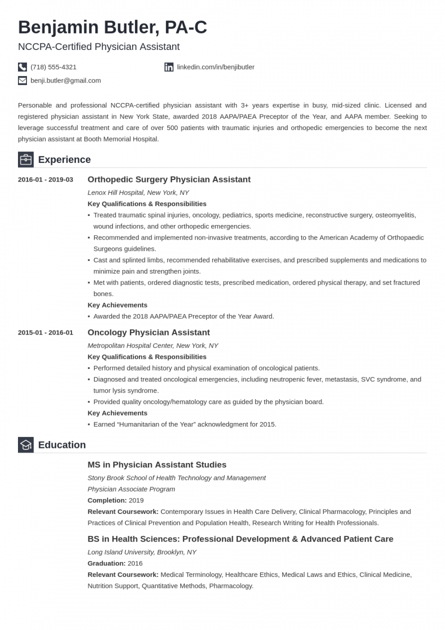 Free Physician Assistant Cv Template : 6 Cv Template Receptionist | Free Samples , Examples ...