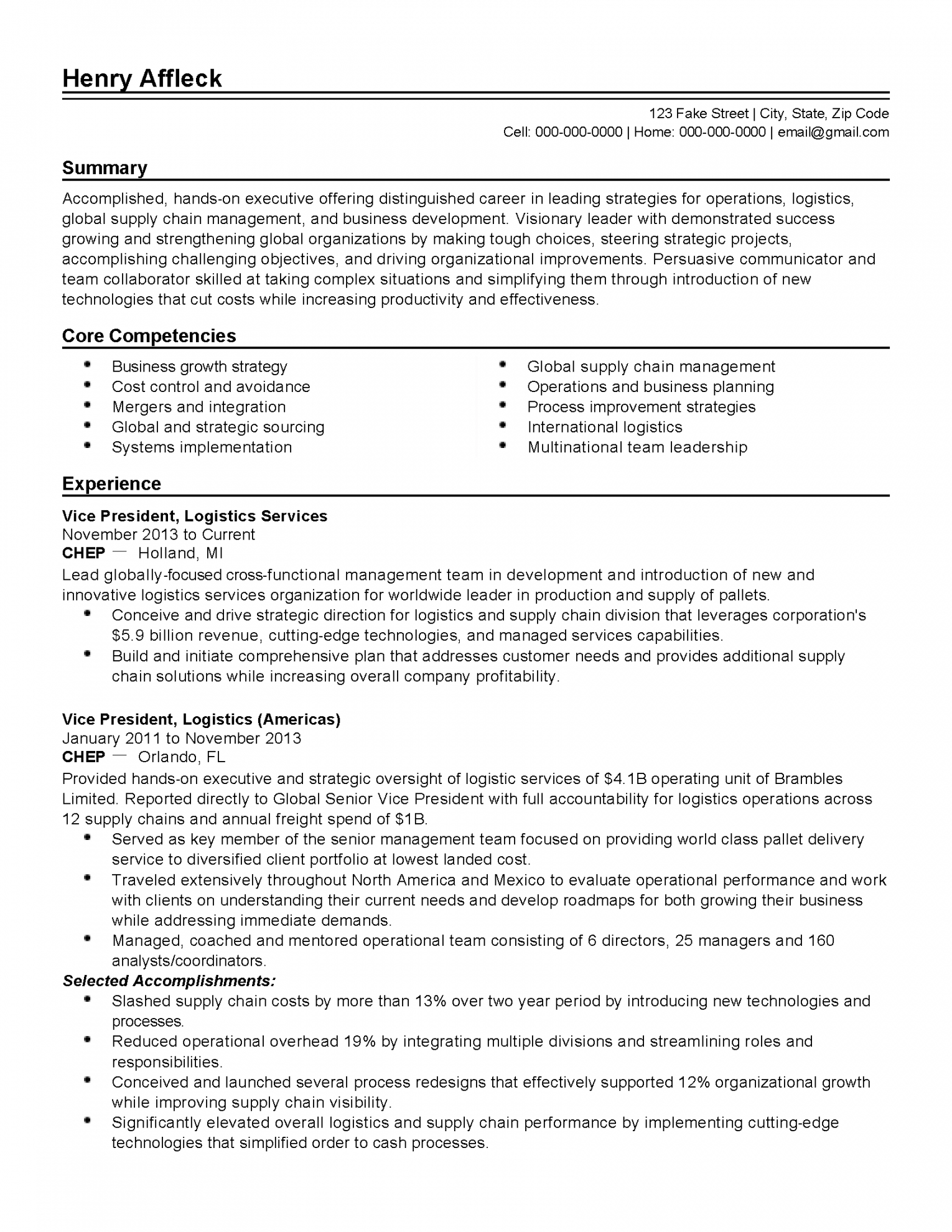 Free Professional Global Supply Chain Manager Templates To Logistics 