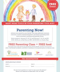 Parenting Class Flyer Template Parent Workshop Flyer Template Doc