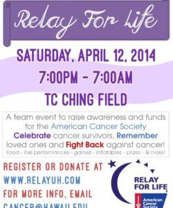 Uh Manoa Campus Events Calendar Relay For Life Fundraiser Flyer ...