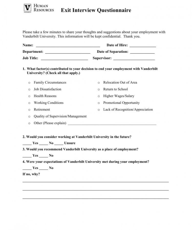 Employee Termination Checklist Template   Professional Exit Interview Checklist Template Sample 750x900 