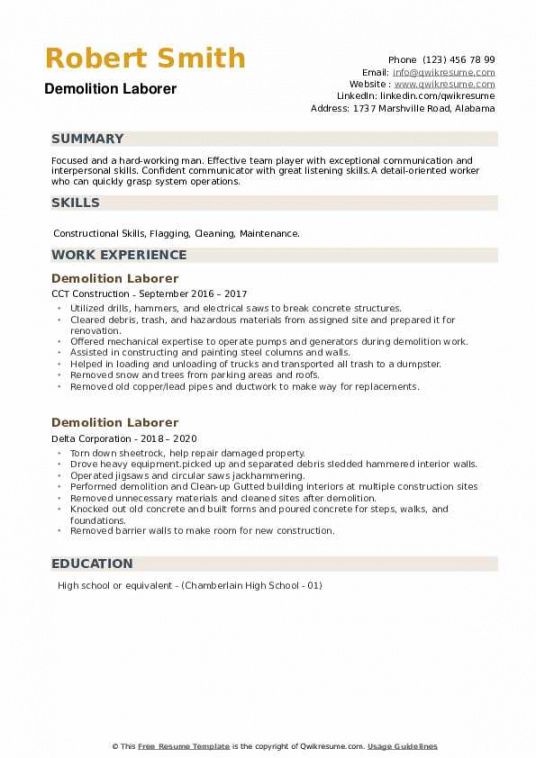 General Laborer Job Description Template