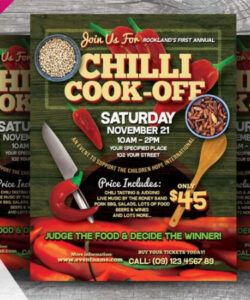 Editable Chili Cook Off Flyer Template Word Example | Dremelmicro