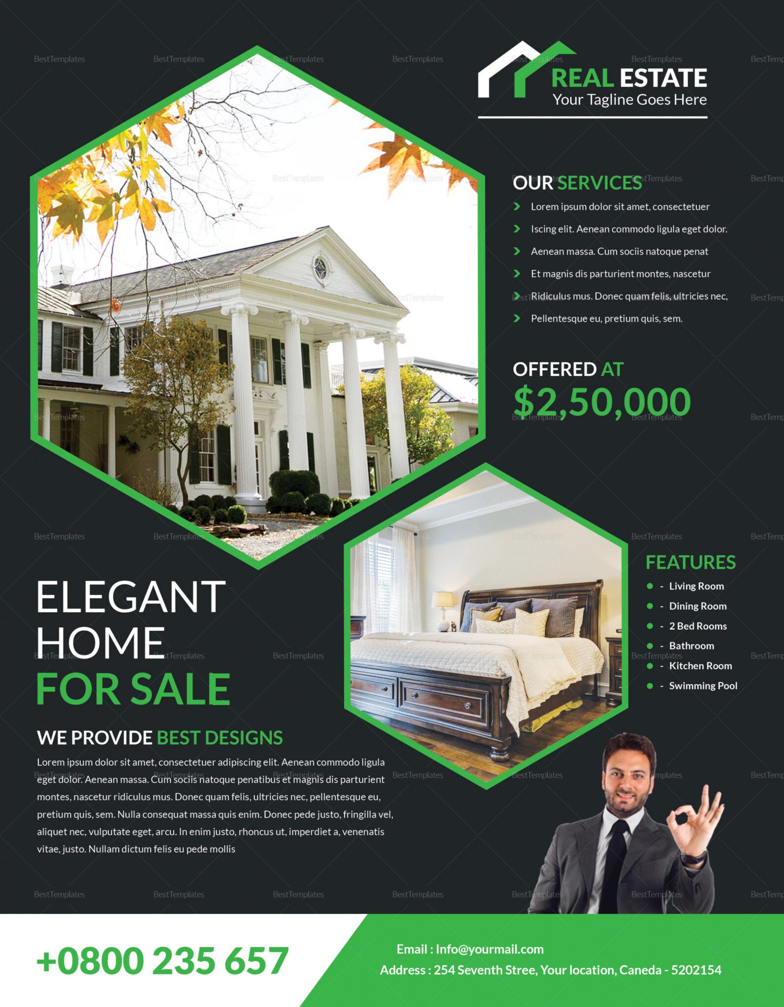 Free Real Estate Listing Flyer Template Dremelmicro
