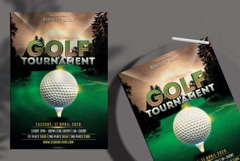 Professional Golf Tournament Flyer Template Excel Example | Dremelmicro
