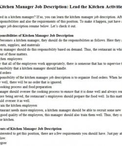 Professional Kitchen Staff Job Description Template Doc 250x300 