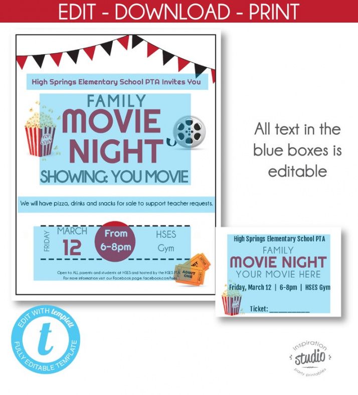 School Movie Night Flyer Template