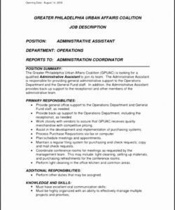 administrative assistant job description template word administrative assistant job description template and sample
