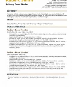 advisory board member resume samples  qwikresume board member job description template and sample