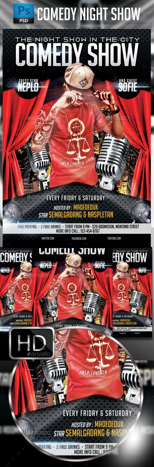 comedy show flyer template by madededuk  graphicriver comedy show flyer template pdf