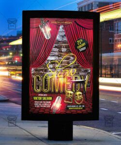 comedy show  premium flyer template  exclsiveflyer comedy show flyer template and sample