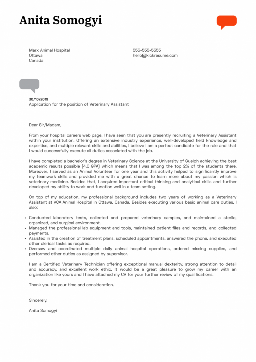 Ejemplos De Cartas De Presentacion De Personas Reales Veterinary