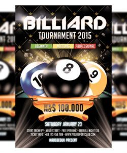 free billiard flyer template  digitanza pool tournament flyer template