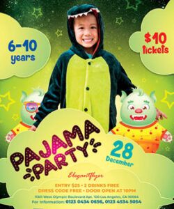 free by elegantflyer  free psd flyer templates for nightclub pajama party flyer template doc