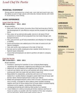 free chef de partie resume samples  qwikresume sous chef job description template pdf