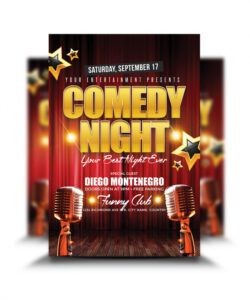 free comedy night flyer  graphicsflood comedy show flyer template and sample