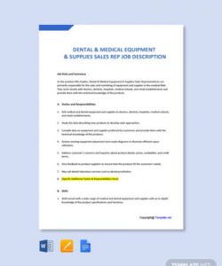 free dental medical equipment supplies sales rep job sales rep job description template pdf