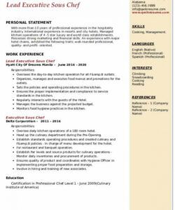 free executive sous chef resume samples  qwikresume sous chef job description template pdf