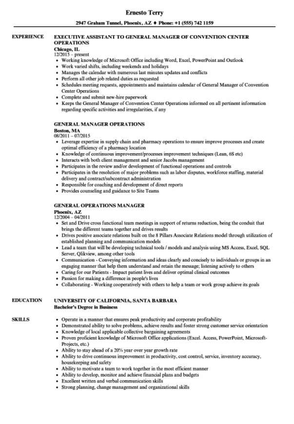 free general and operations manager job description samples generic job description template