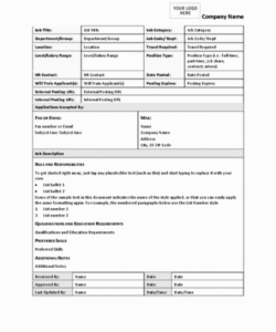 free generic job description  peterainsworth generic job description template