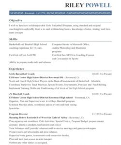 free high schol coaching resume templates  they&amp;#039;re yummy for coaching job description template pdf