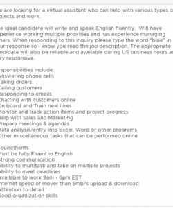 free how to do successful virtual assistant hiring virtual assistant job description template pdf