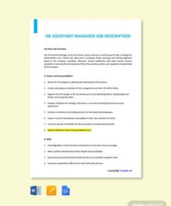 free hr assistant manager job description template  word virtual assistant job description template and sample