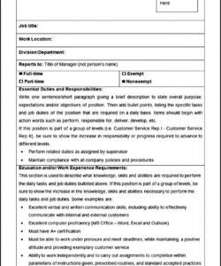 free hr job description form template  sample templates blank job description template pdf