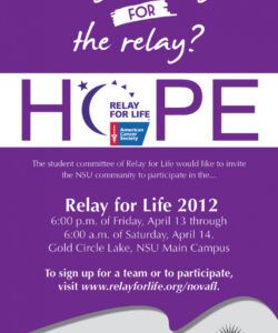 free join us for relay for life 2012 begins apr 13  nsu newsroom relay for life fundraiser flyer template doc
