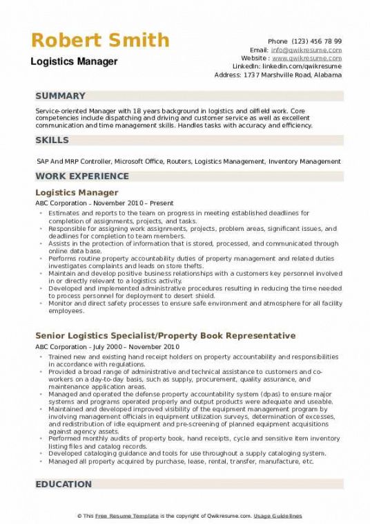 free logistics manager resume samples  qwikresume logistics manager job description template pdf