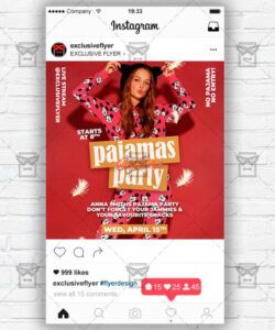 free pajamas online party template  flyer psd  instagram pajama party flyer template pdf