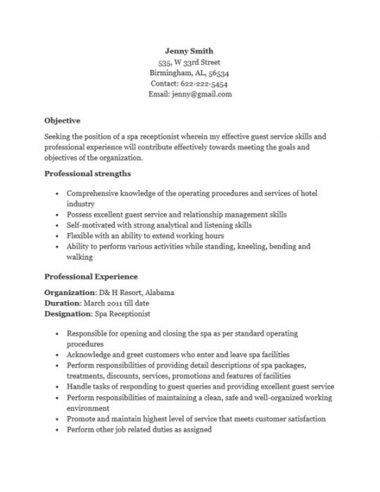 free receptionist resume templates  18 free printable word &amp; pdf veterinary receptionist job description template